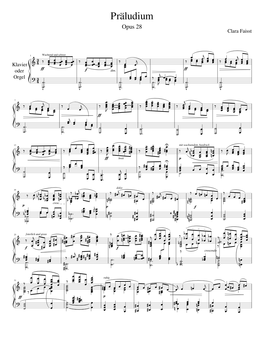 Präludium in gotischem Stil für Klavier (oder Orgel) Opus 28