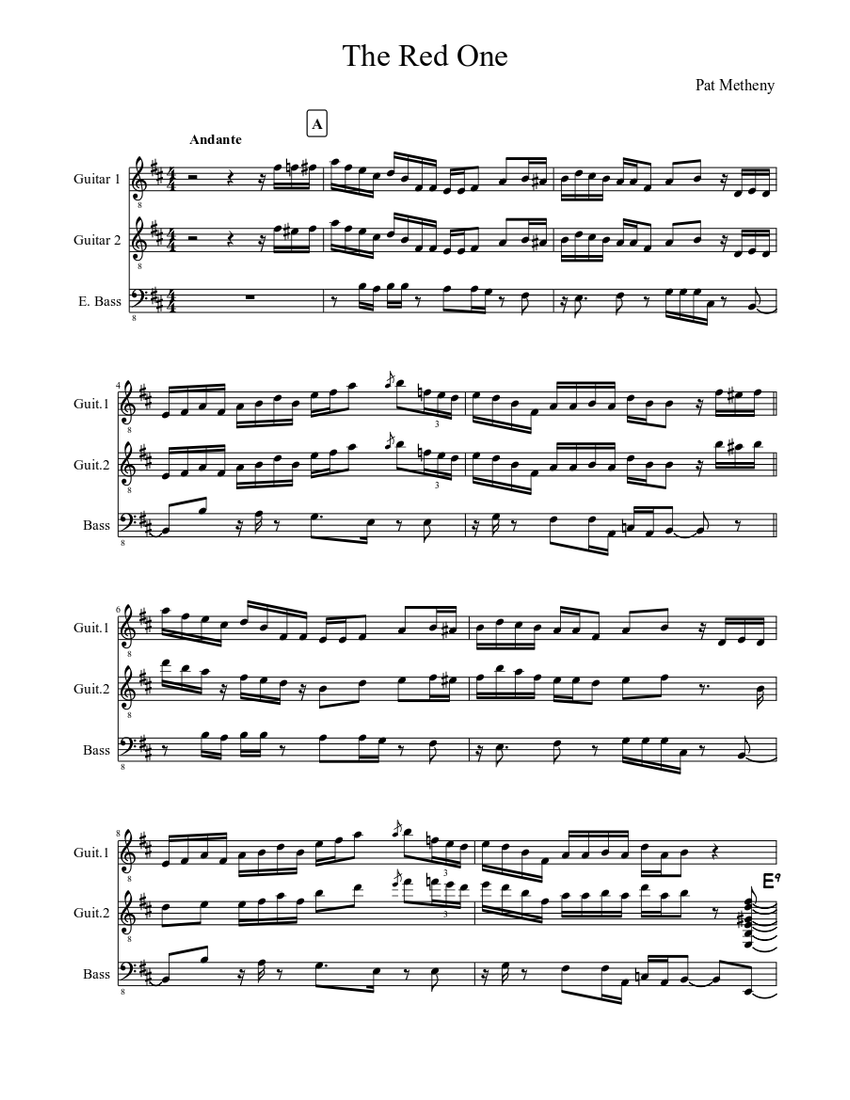 The Red One Sheet music for Guitar (Mixed Duet) | Musescore.com