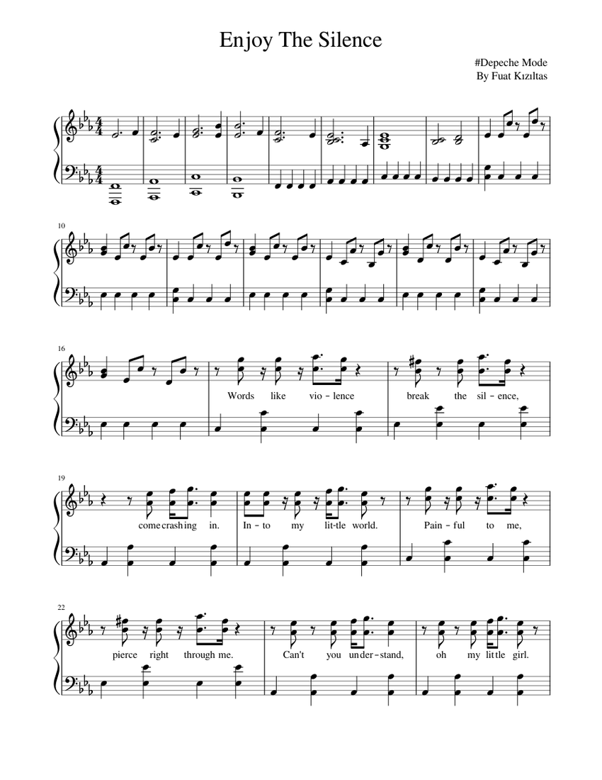 Enjoy The Silence Sheet music for Piano (Solo) | Musescore.com