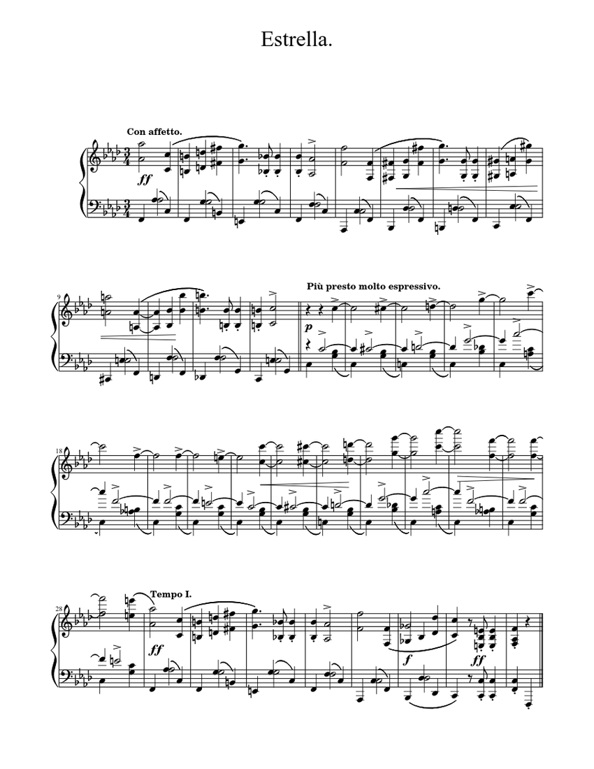 Engraving challenge - Estrella. Sheet music for Piano (Solo