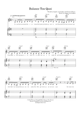 Partition piano Balance ton quoi - Angèle (Partition Digitale)