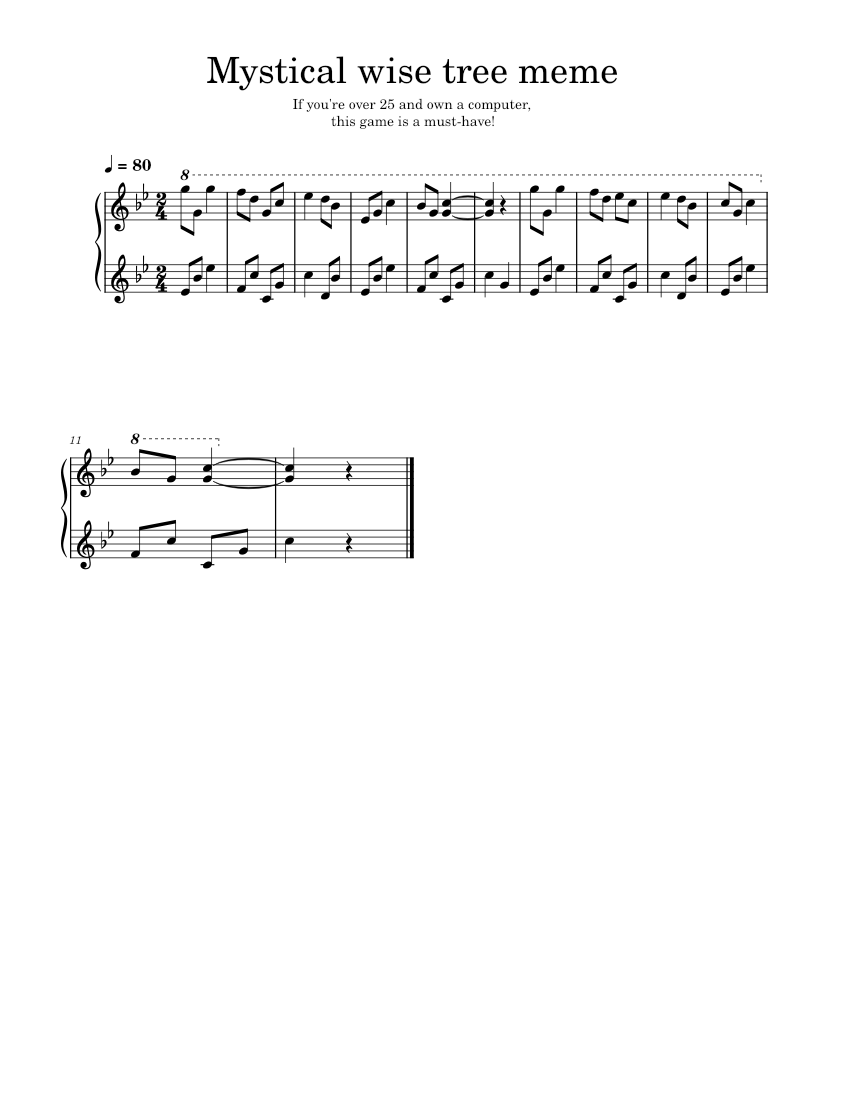 Secunda – Jeremy Soule Mystical wise tree meme Sheet music for Piano (Solo)  | Musescore.com