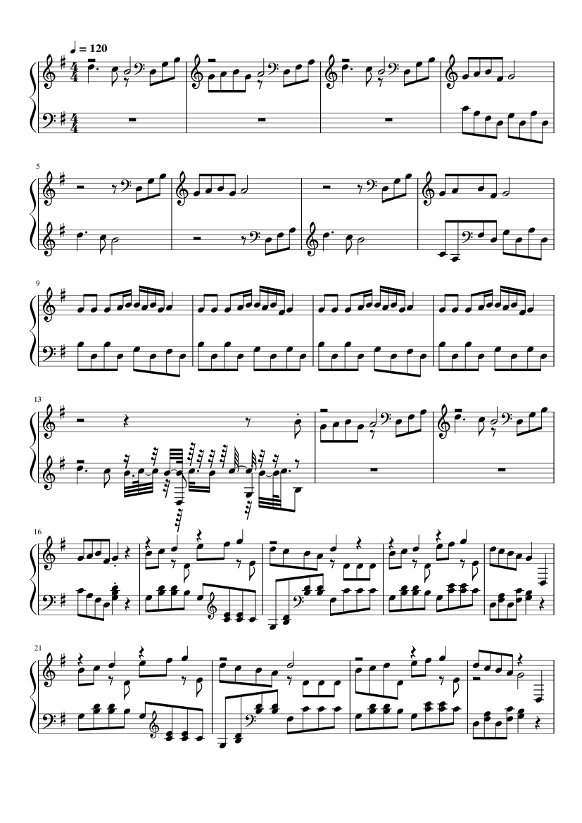 G major Sheet music for Piano (Solo) | Musescore.com
