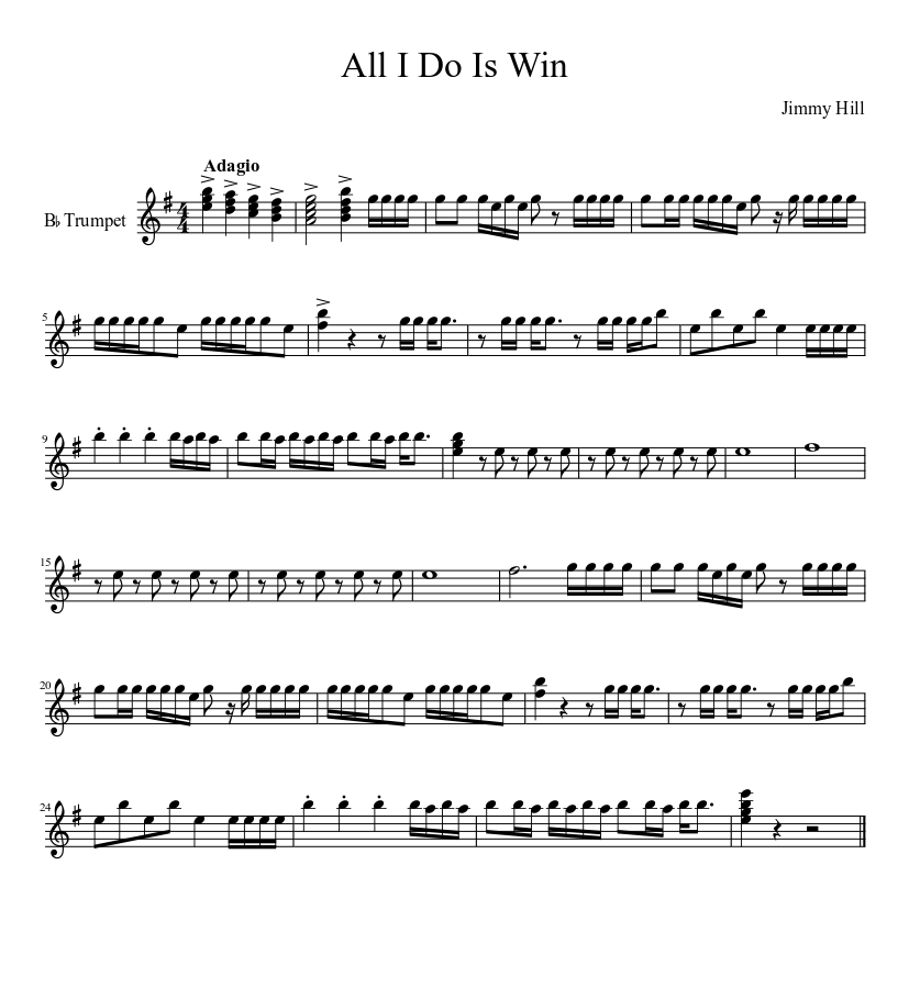 Trumpet All I Do Is Win Sheet music for Trumpet other (Solo) | Musescore.com