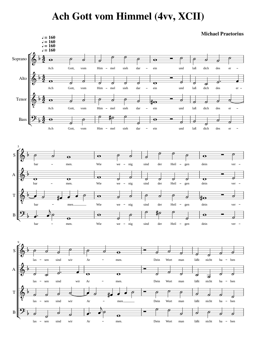 Ach Gott vom Himmel 4vv