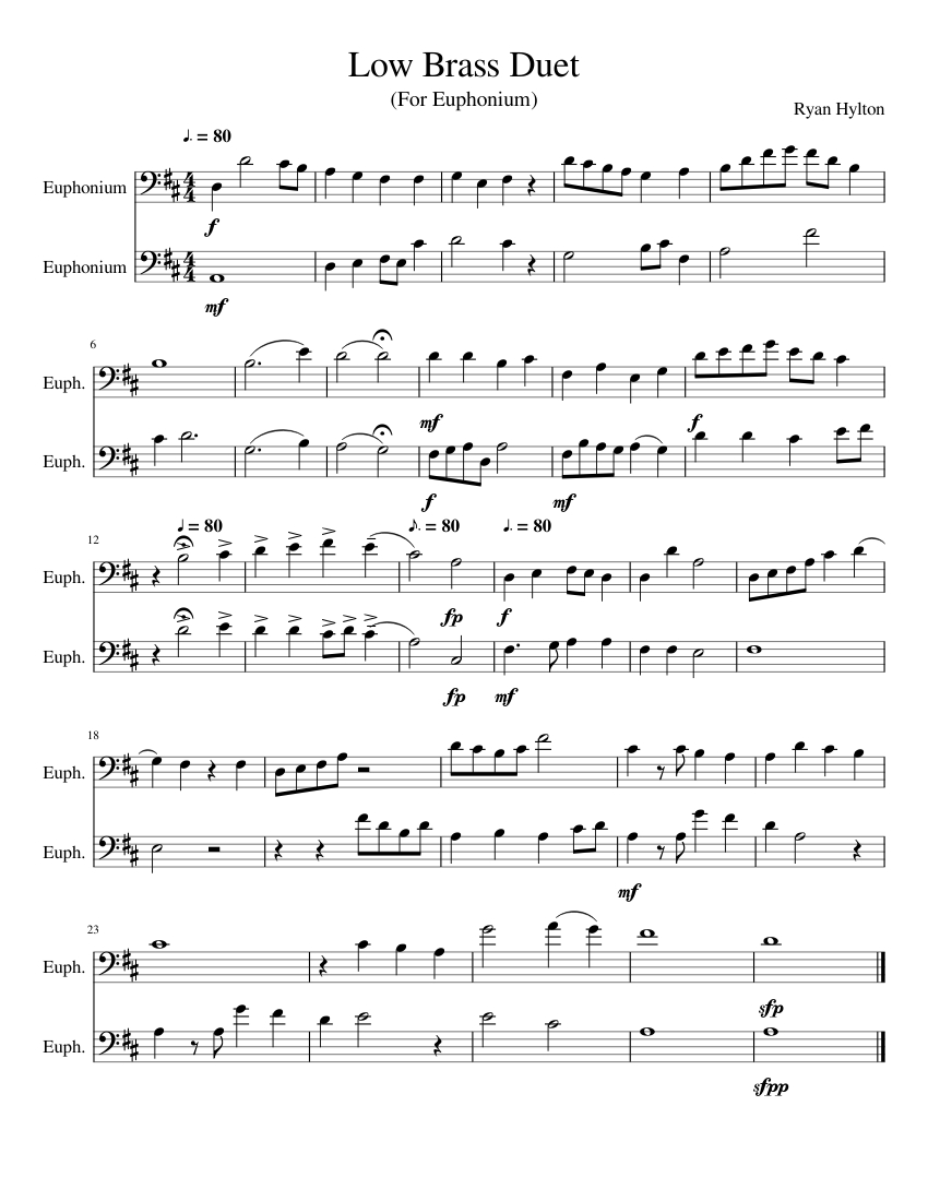 Low Brass Duet Sheet music for Euphonium (Brass Duet)