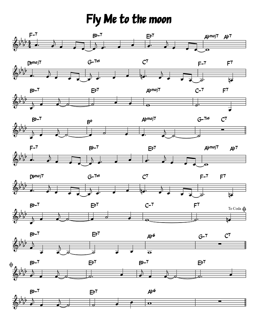 Fly me to the moon Sheet music for Piano (Solo) | Musescore.com