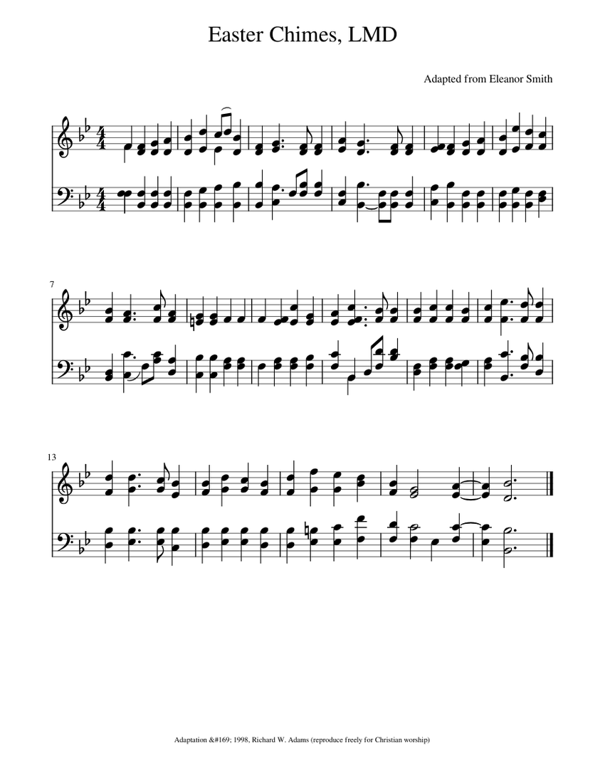 Easter Chimes Eleanor Smith Sheet music for Piano (Piano Duo