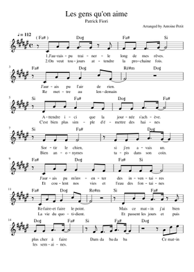 Les Gens Quon Aime Sheet Music Free Download In Pdf Or Midi On Musescore Com On devrait dire aux gens quand on les aime trouver les phrases, trouver le temps qu'ils changent nos heures amères en poèmes on devrait tout se dire avant. les gens quon aime sheet music free