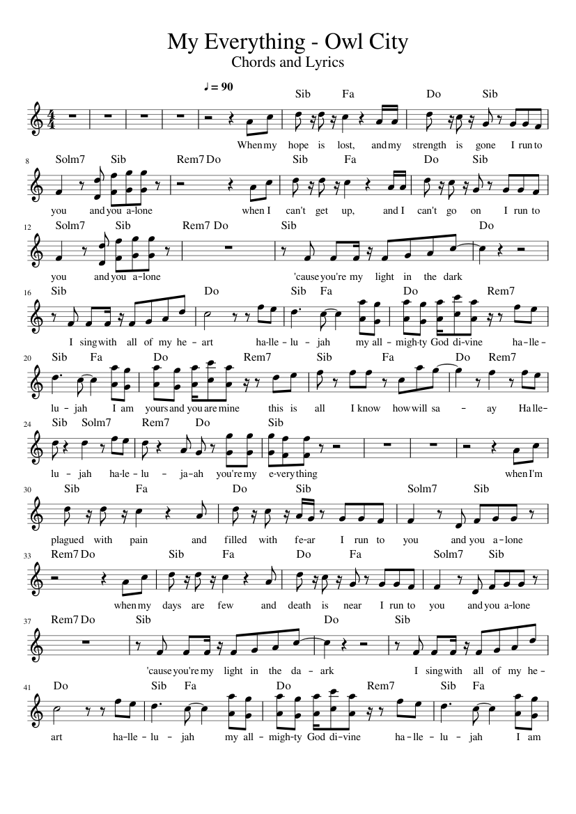 My Everything - Chords and Lyrics Sheet music for Piano (Solo) |  Musescore.com