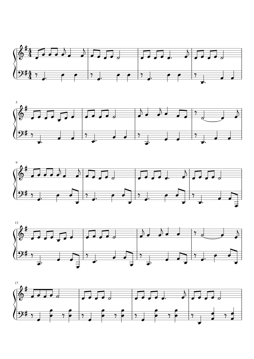 Betacustic The Gummy Bear Song [beginner] Sheet Music for Beginners in A  Minor - Download & Print - SKU: MN0228066