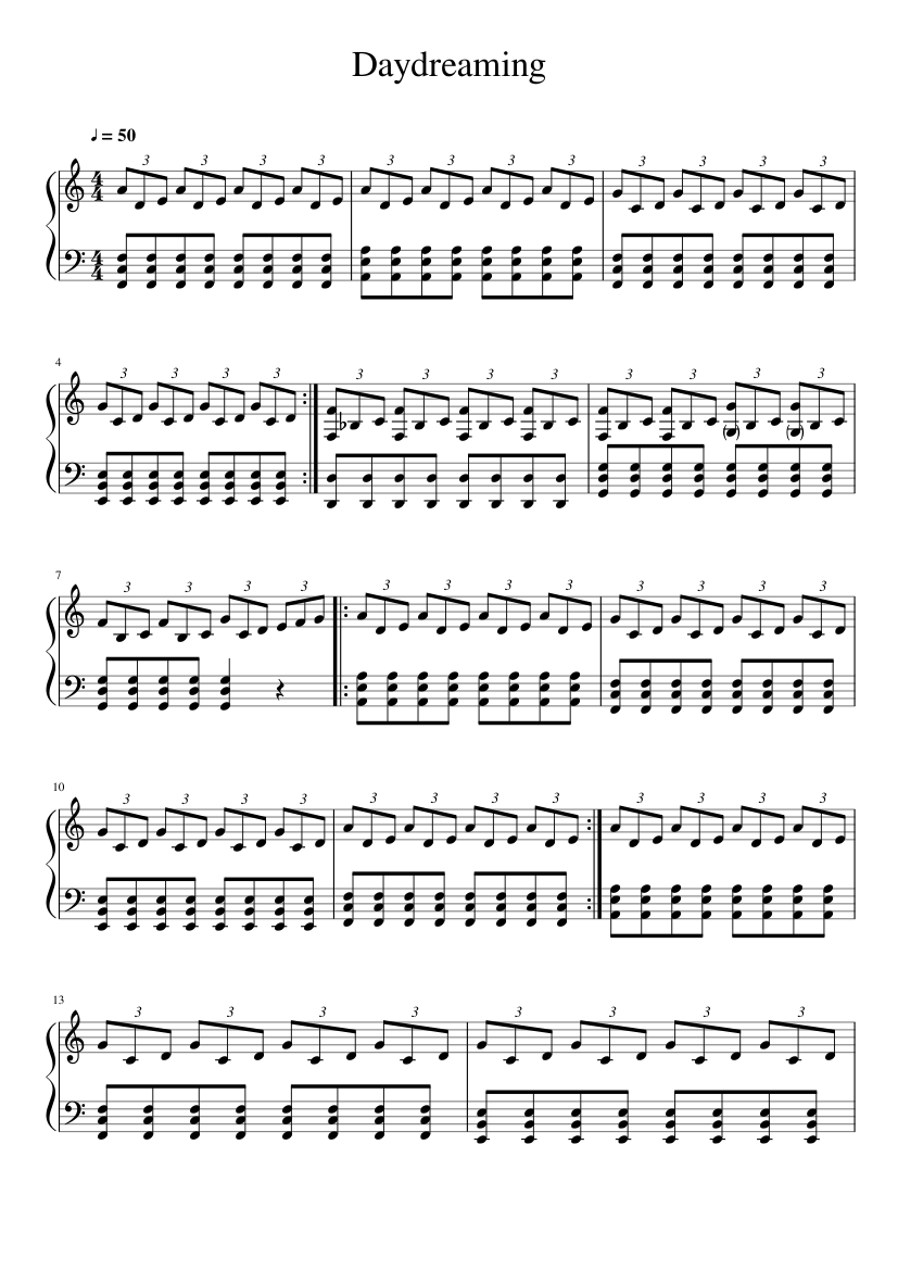 Radiohead - Daydreaming Sheet music for Piano (Solo) | Musescore.com