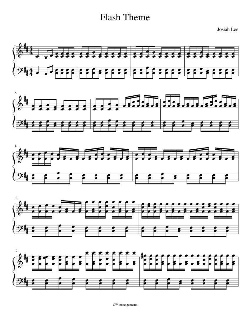 Flash Theme Sheet music for Piano (Solo) | Musescore.com