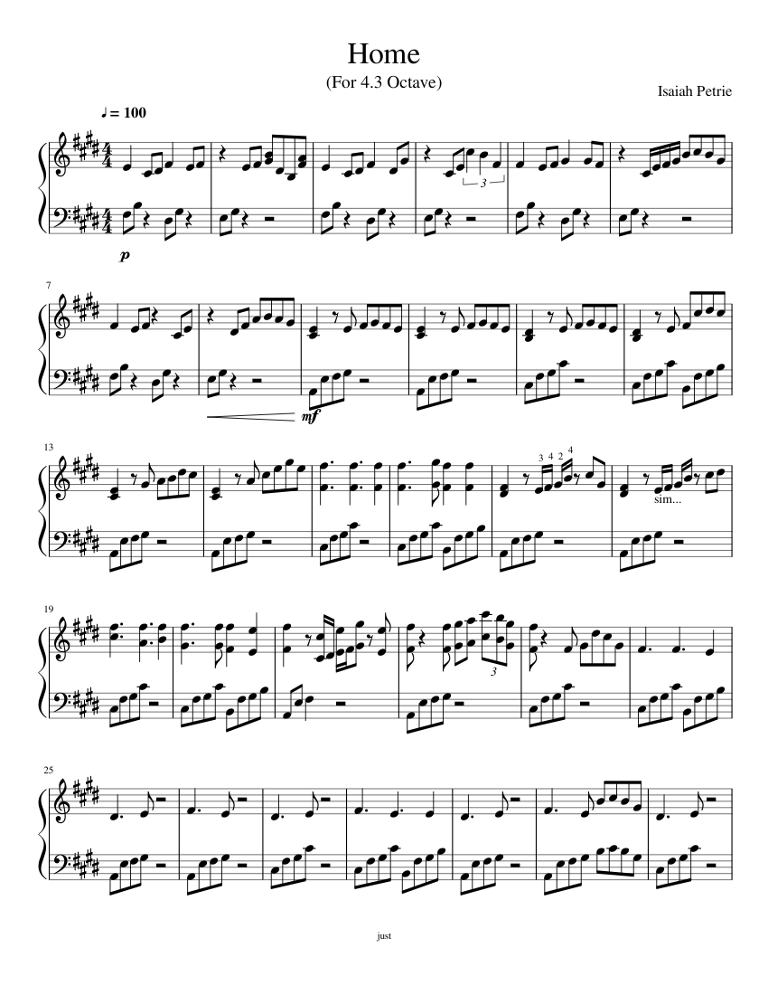 Home (Solo Marimba) Sheet music for Marimba (Solo) | Musescore.com