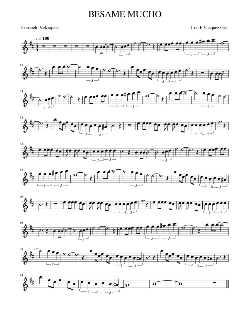 Documento quiero Discutir BESAME MUCHO sax alto Sheet music for Saxophone alto (Solo) | Musescore.com
