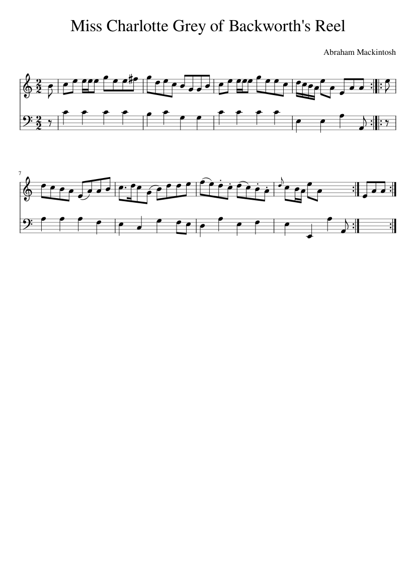 Miss Charlotte Grey of Backworth's Reel