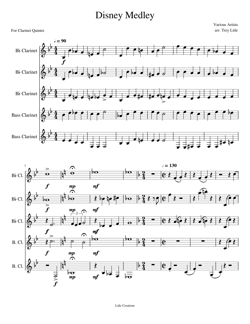 Disney Medley Sheet Music For Clarinet In B flat Clarinet Bass disney-medley-sheet-music-for-clarinet-in-b-flat-clarinet-bass