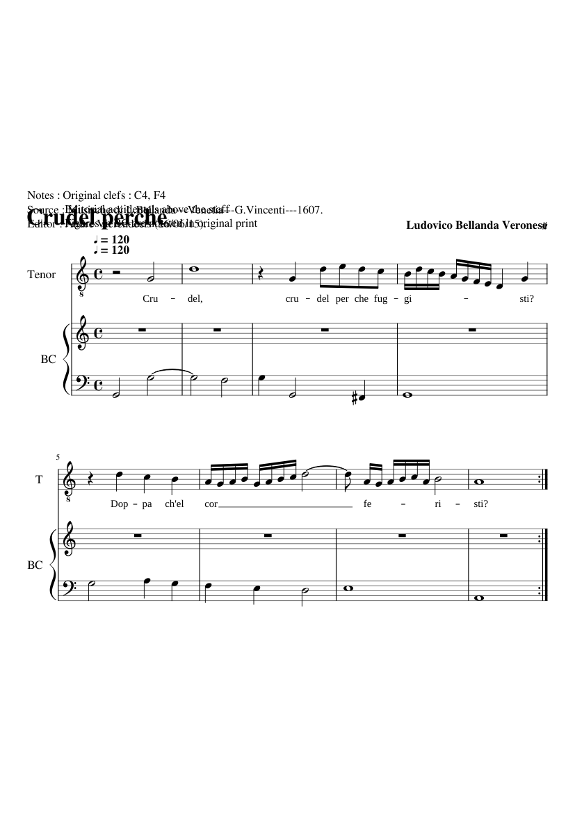 Crudel perche fuggisti