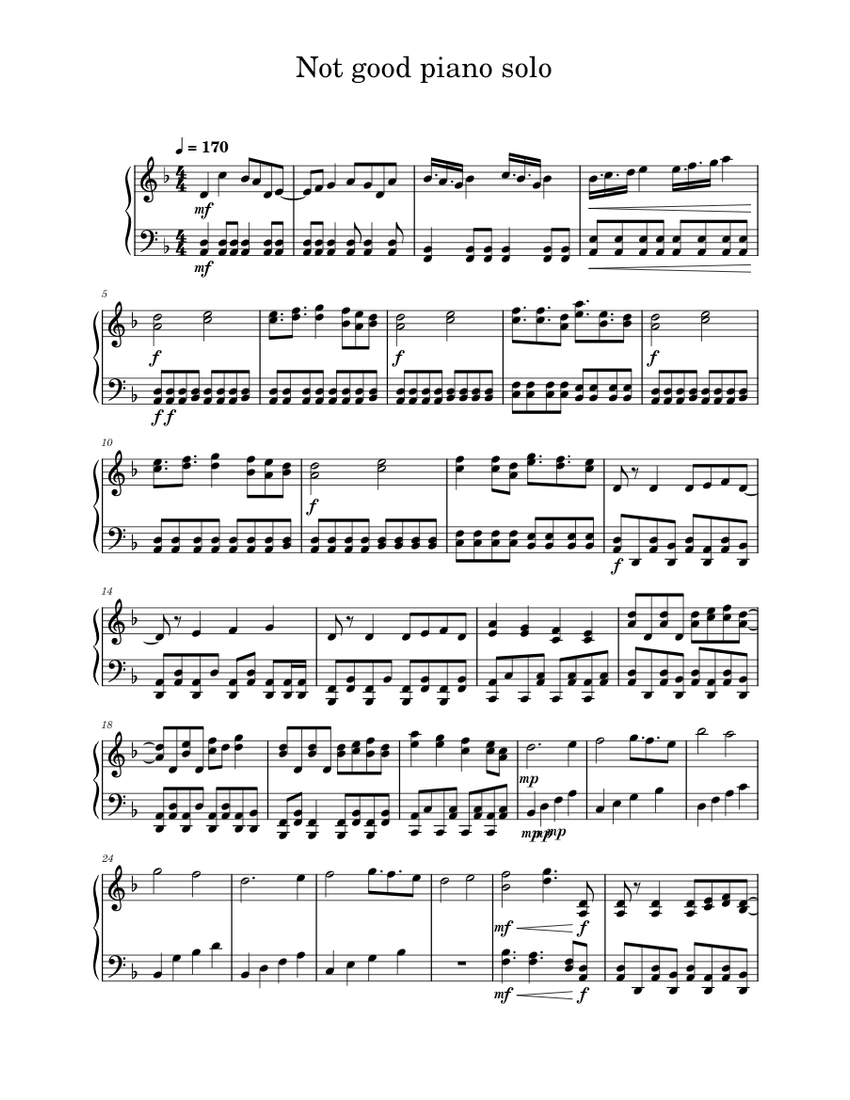 Not Good Notes Not good_piano_solo - piano tutorial