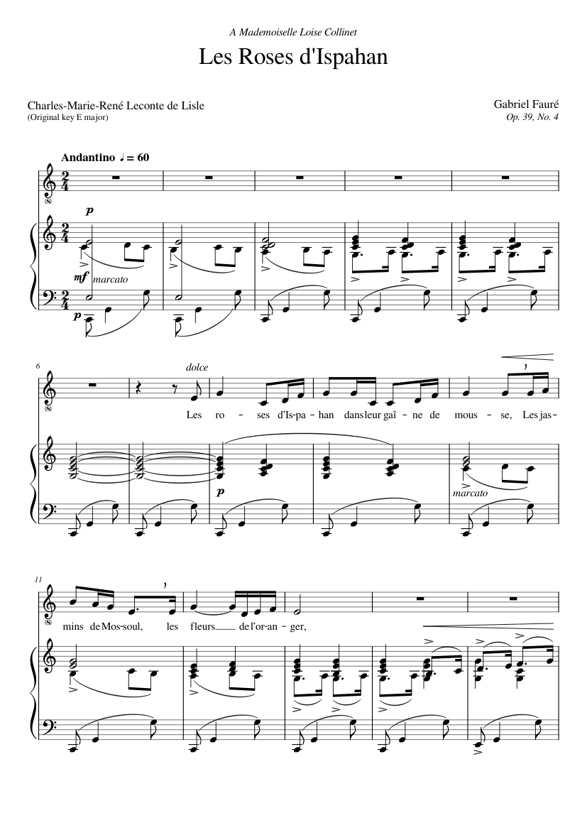 4 Melodies pour une voix Op. 39