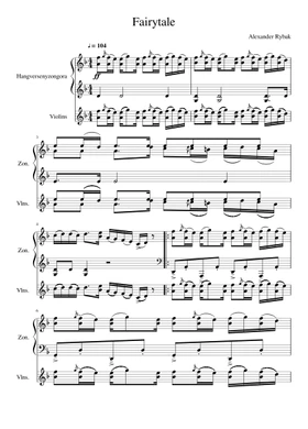 fairytale by Alexander Rybak free sheet music | Download PDF or print on  Musescore.com