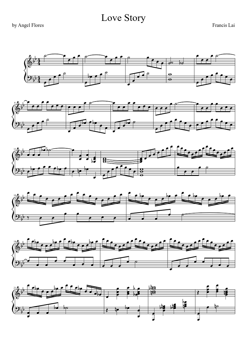 Love Story Sheet music for Piano (Solo) | Musescore.com