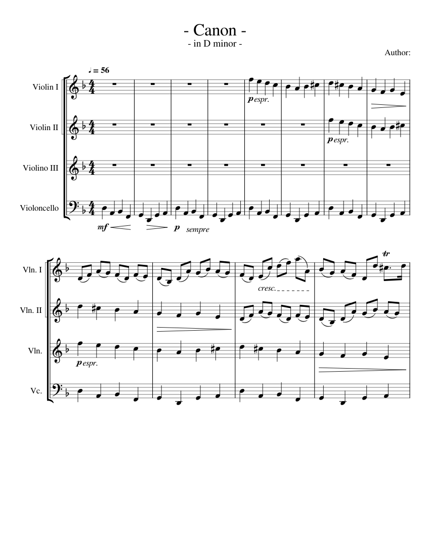Canon and Gigue in D major P.37