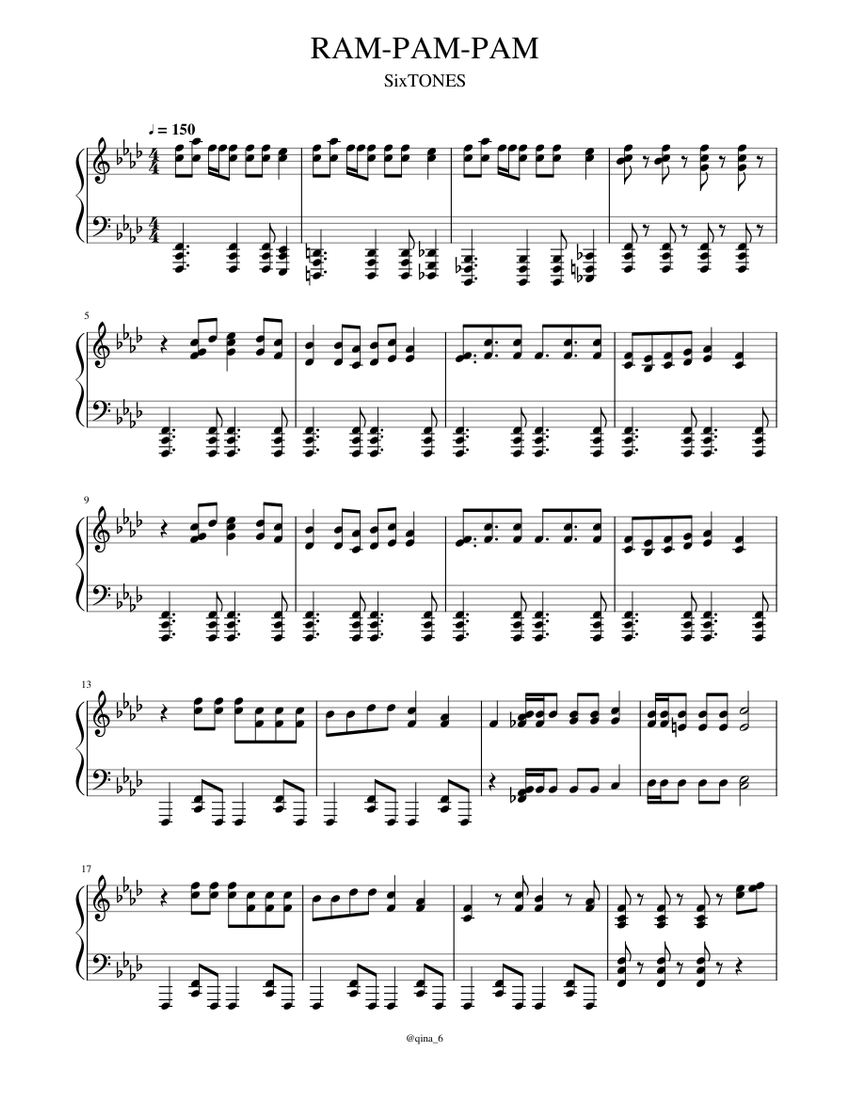 RAM-PAM-PAM Sheet music for Piano (Solo) | Musescore.com