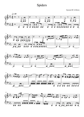 System Of A Down - Spiders Sheet music for Guitar, Drum group (Mixed Trio)