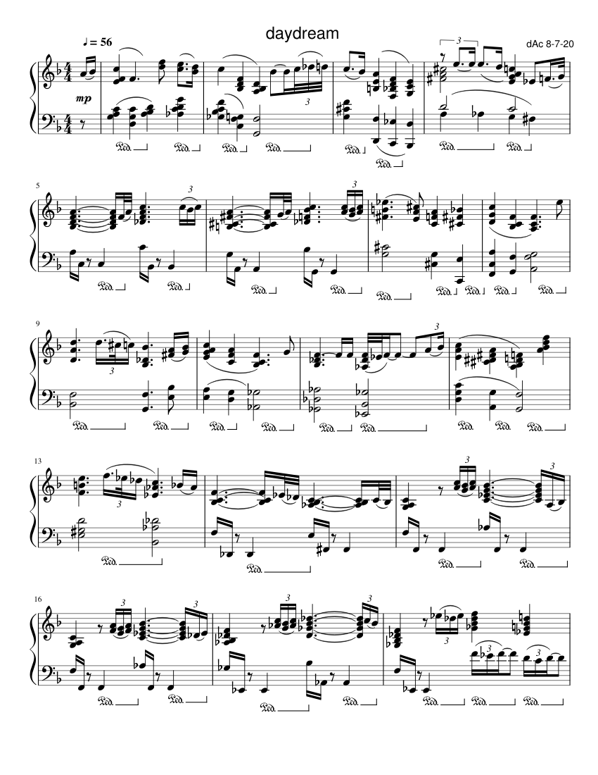 daydream Sheet music for Piano (Solo) | Musescore.com