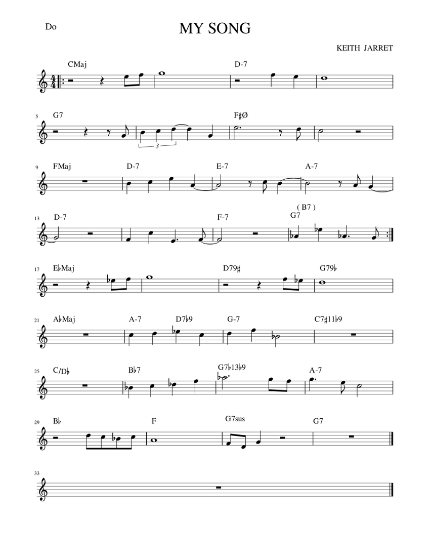 MY SONG Sheet music for Piano (Solo) Easy | Musescore.com