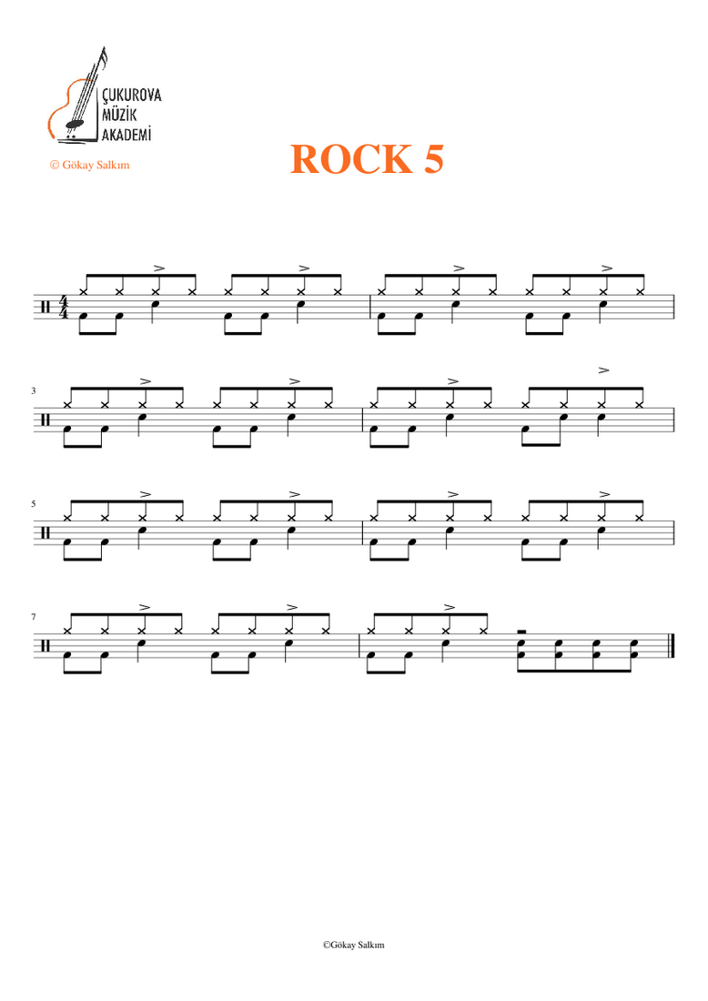 Rock 5 Sheet music for Drum group (Solo) | Musescore.com