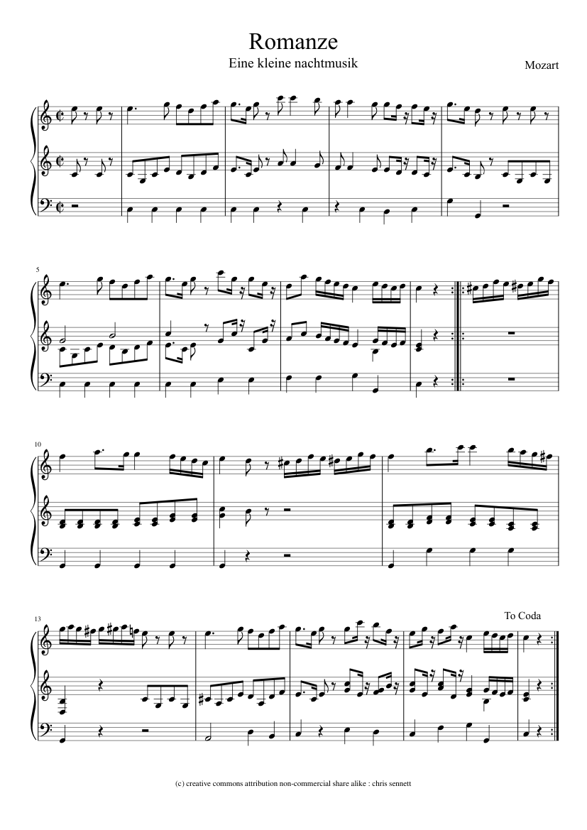 Romanze from Eine Kleine Nachtmusik - Mozart - piano tutorial