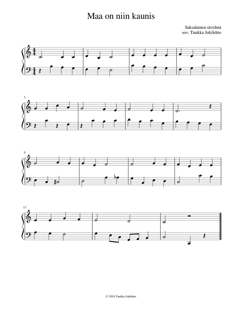 Joululauluja (Christmas Carol Arrangements - Easy Piano) Sheet music for  Piano (Solo) | Musescore.com