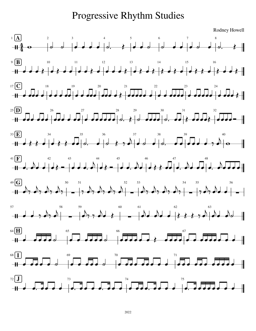 Progressive_Rhythm_Studies Sheet music for Hand clap (Concert Band ...