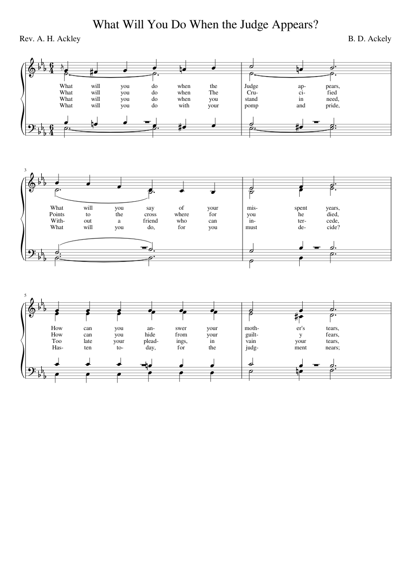What will you do when the Judge appears (Ackley)