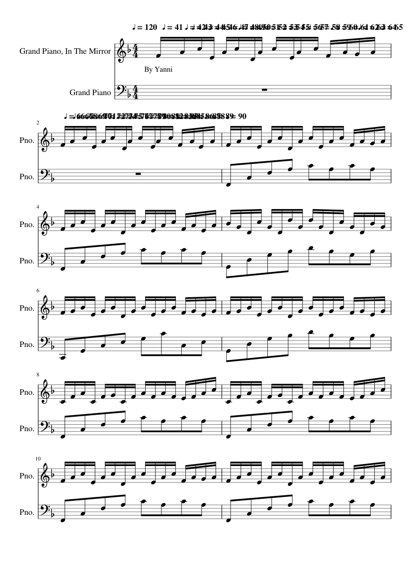 YanniIn The Mirror Sheet music for Piano (Piano Duo)