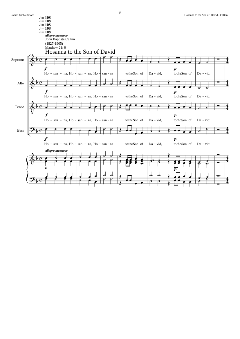 Hosanna to the Son of David