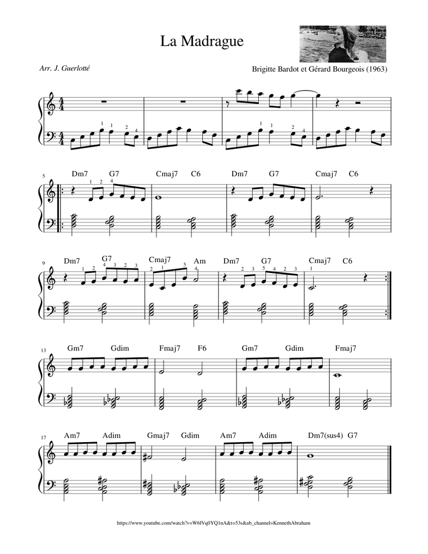 La Madrague Sheet music for Piano (Solo) | Musescore.com
