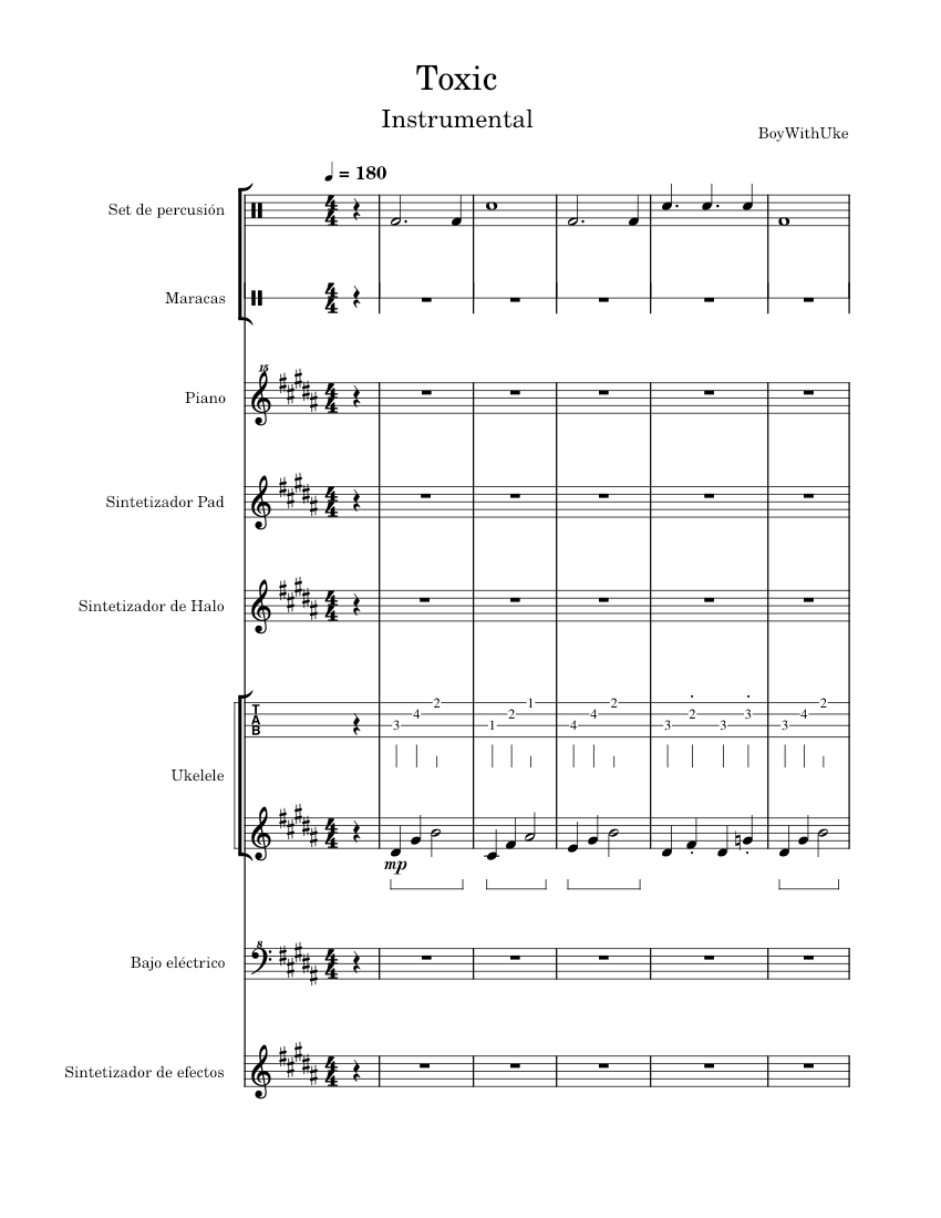 Toxic BoyWithUke piano tutorial