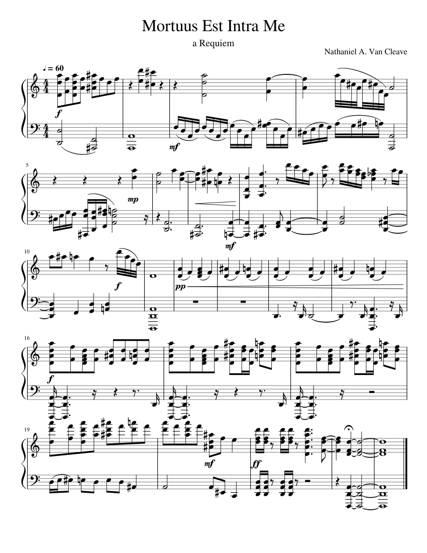 Mortuus Est Intra Me - piano tutorial