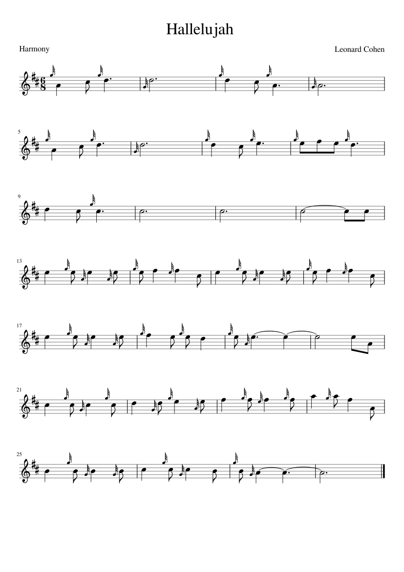 Hallelujah harmony