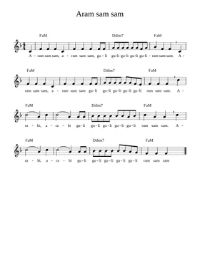 Free A Ram Sam Sam by Misc Children sheet music | Download PDF or print on  Musescore.com