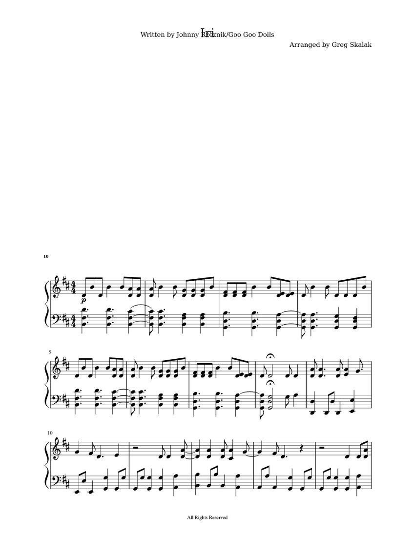 Iris Sheet music for Piano (Solo) | Musescore.com