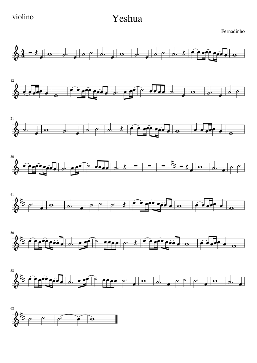 Yeshua Sheet music for Violin (Solo) | Musescore.com