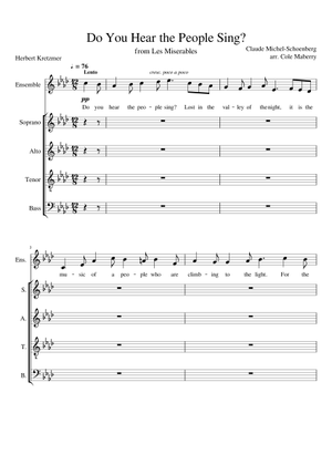 Do You Hear The People Sing Sheet Music For Trumpet In B Flat Violin Trombone Flute More Instruments Mixed Ensemble Musescore Com