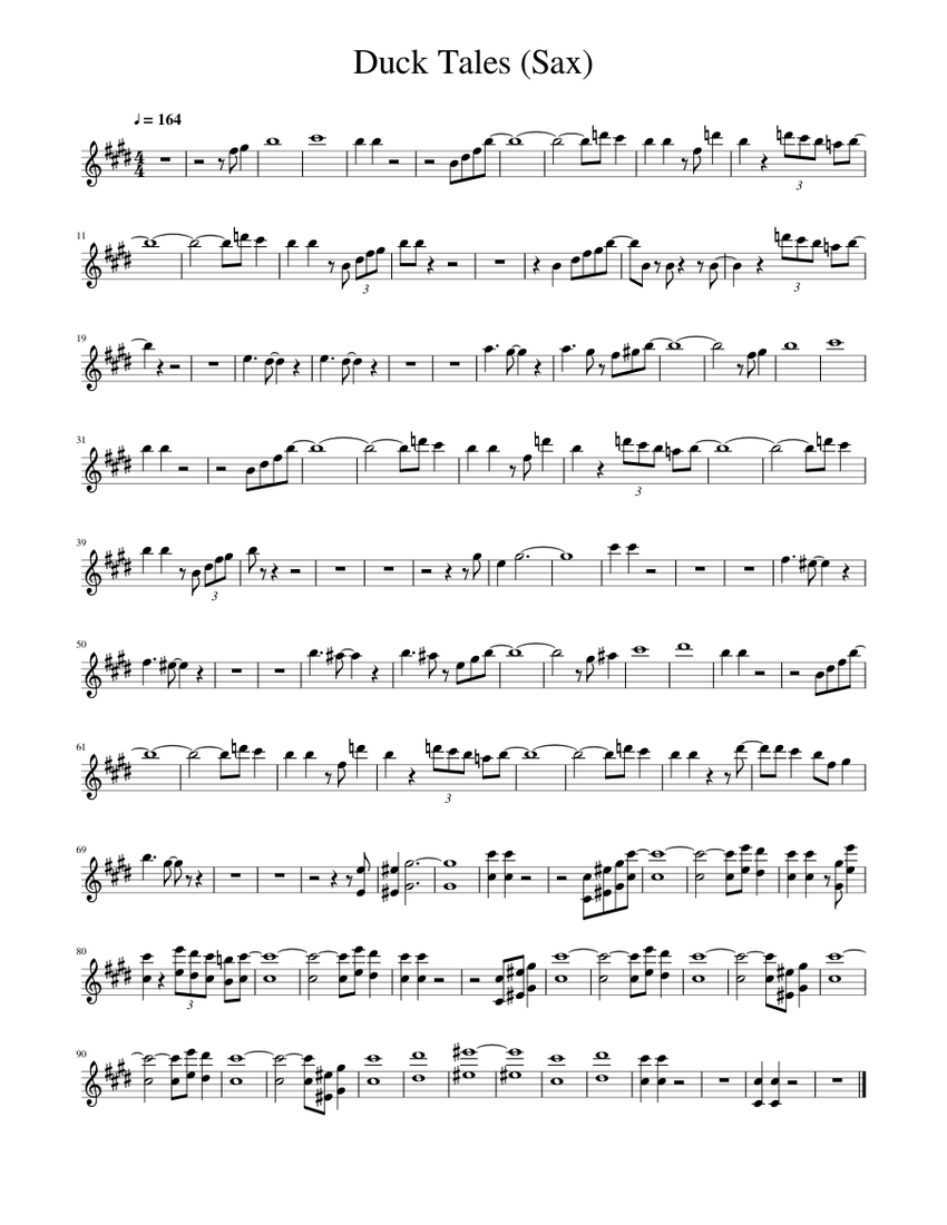 Duck Tales (Sax) Sheet music for Saxophone alto (Solo)