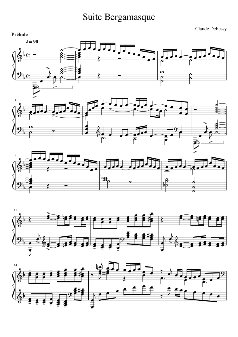 Debussy - Suite Bergamasque Sheet music for Piano (Solo) | Musescore.com