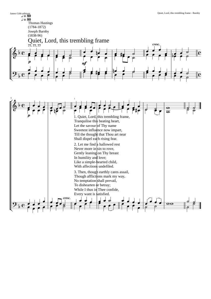 Quiet Lord this trembling frame