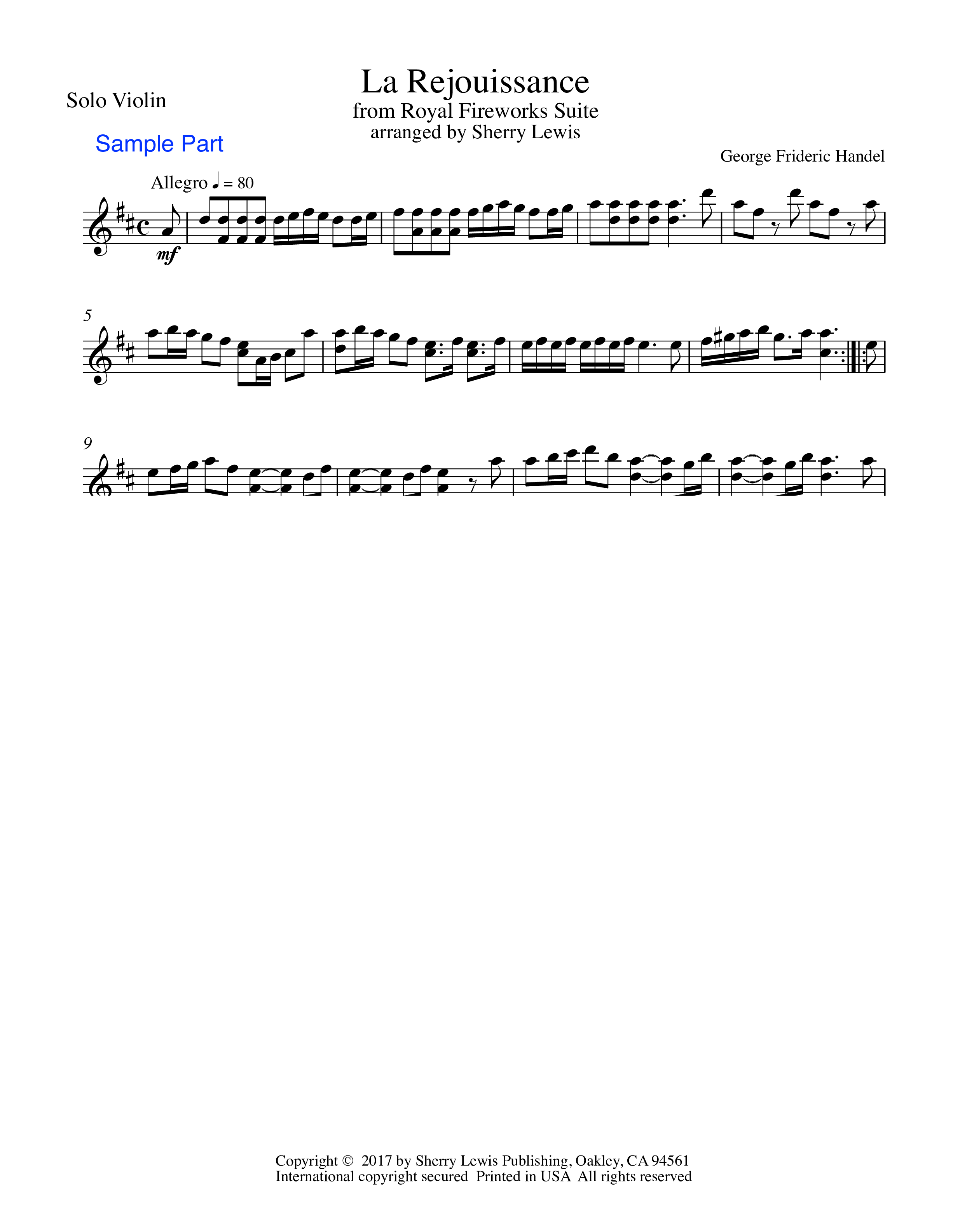 Play Official version of La Rejouissance Sheet Music by Georg